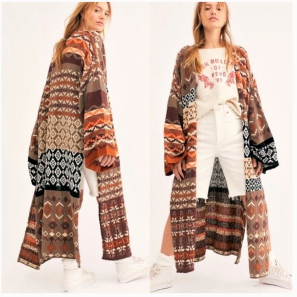 Free People Sweaters - Free People LANDMARK southwestern sweater duster L